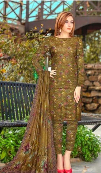 Gul Ahmad Printed Allover Shamray 3PC (Unstitched)